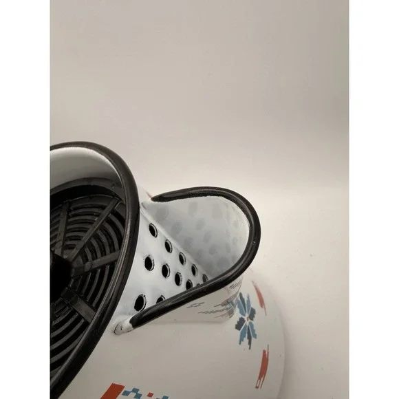 Vintage 9" Enamel Coffee Hot Water Pot, Berggren Hinged, Swedish D13 - Picture 10 of 12